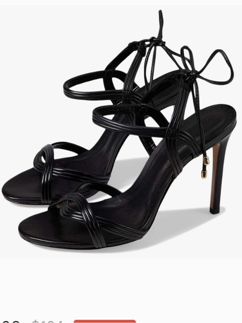 Schutz Black Leather Brynn Strappy Heels